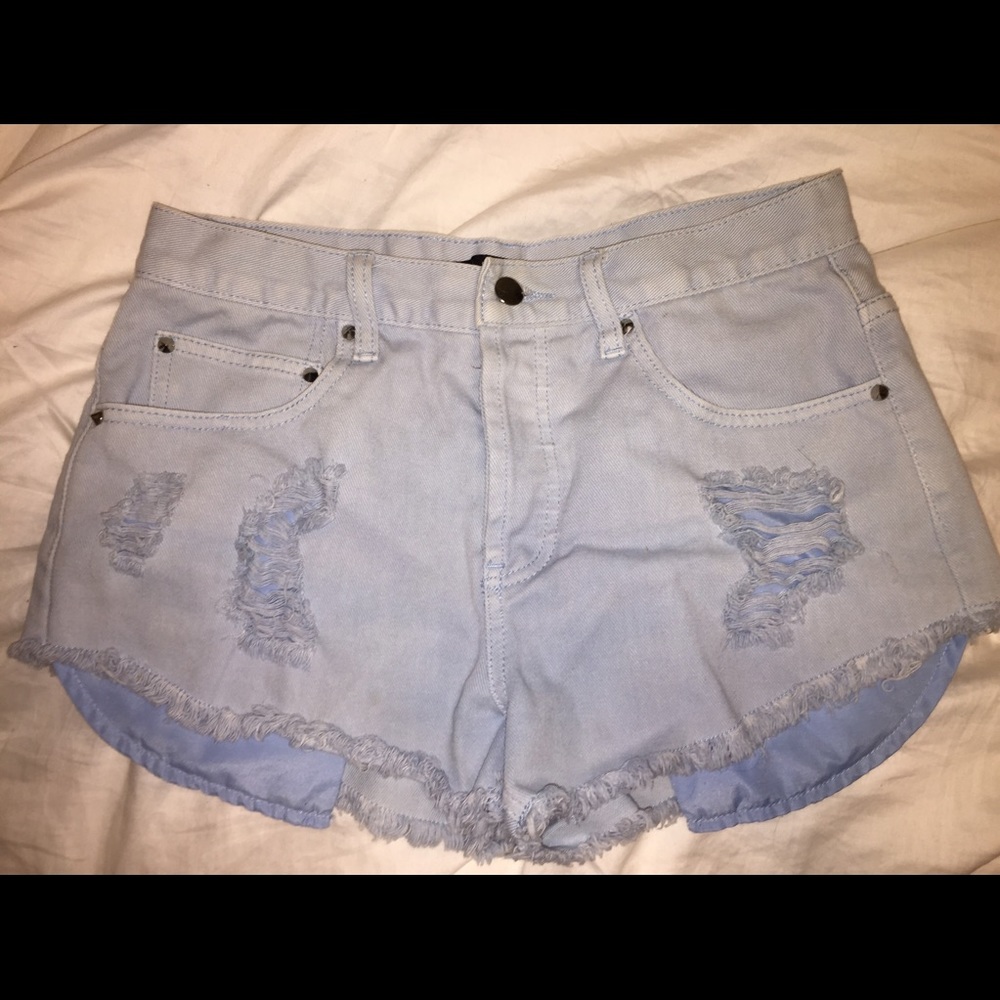 Forever 21 baby blue cutoffs