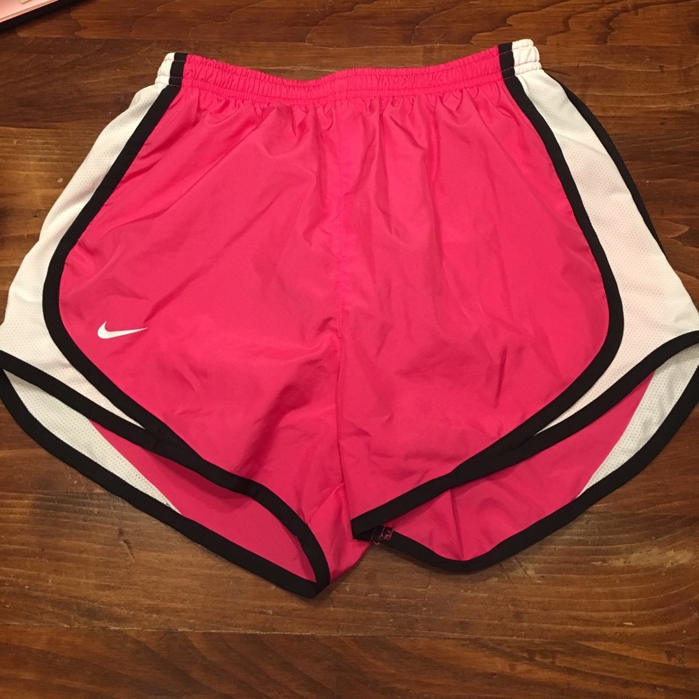 Hot pink Nike running shorts