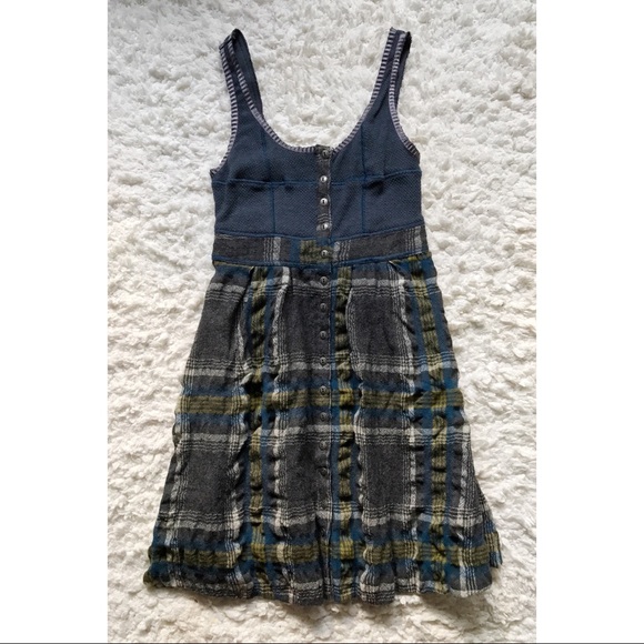 Free People Plaid Button-Up Dress - Picture 3 of 6