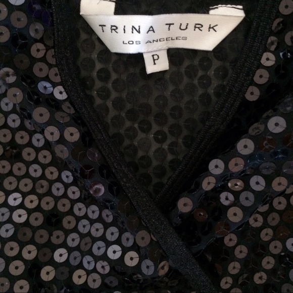 Trina Turk black sequin halter top p/xs - Picture 3 of 7