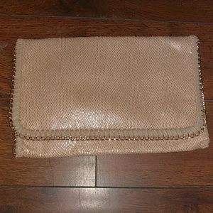 Urban Expressions Tan Faux snake clutch