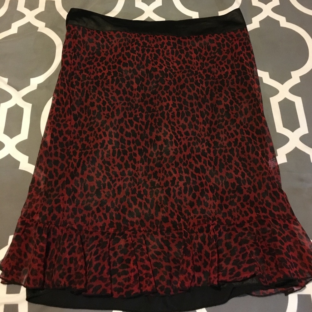 Rock Steady Clothing Red & Leopard Mesh Bustle