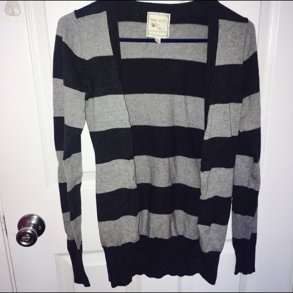 Black and grey stripe cardigan