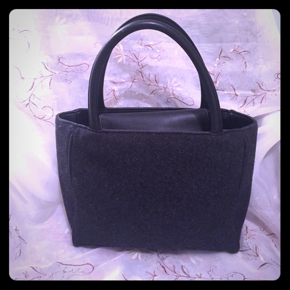 Vintage Gray Wool Handbag