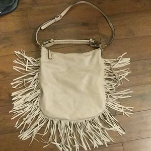 Moda Luxe cream fringe bag