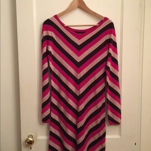 express studio pink/purple chevron dress size med