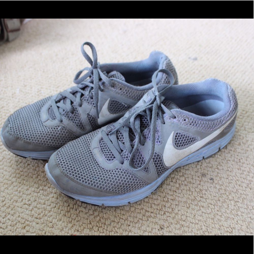 Gray and Blue Nike Gym Shoes Size 9.5