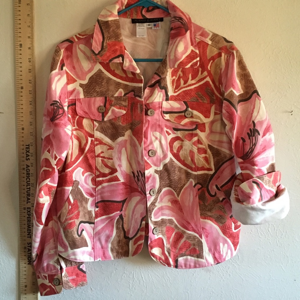 Alexis & Avery floral denim Jacket Gorgeous unworn