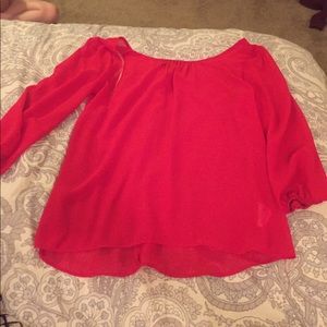 Red blouse with bow on back