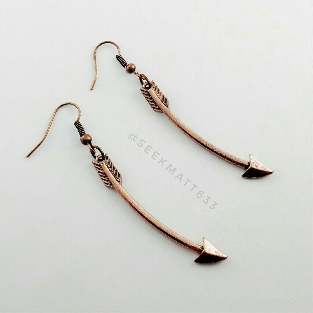 Long Curved Arrow Earrings