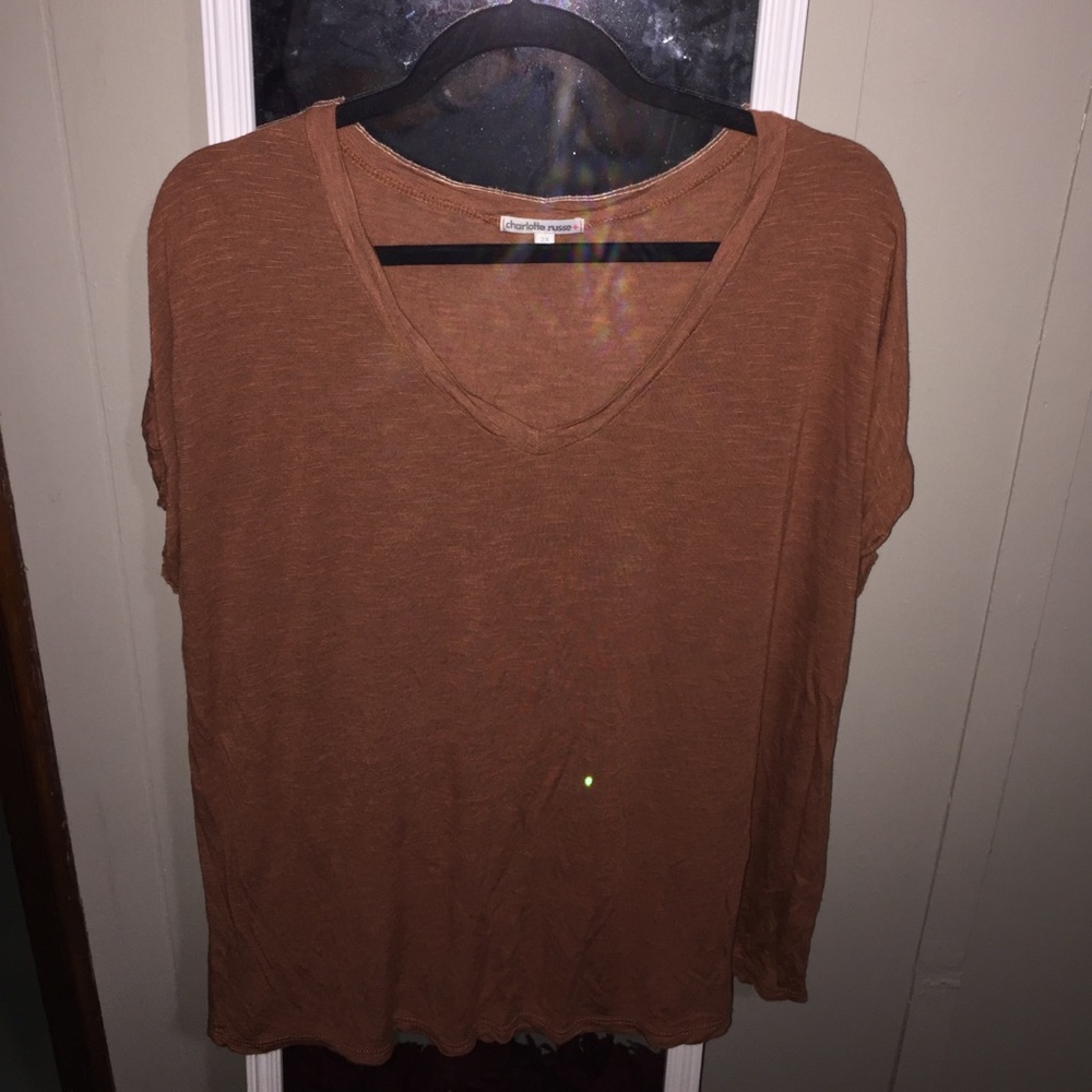 Slouchy Burnt Orange V-neck