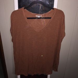 Slouchy Burnt Orange V-neck