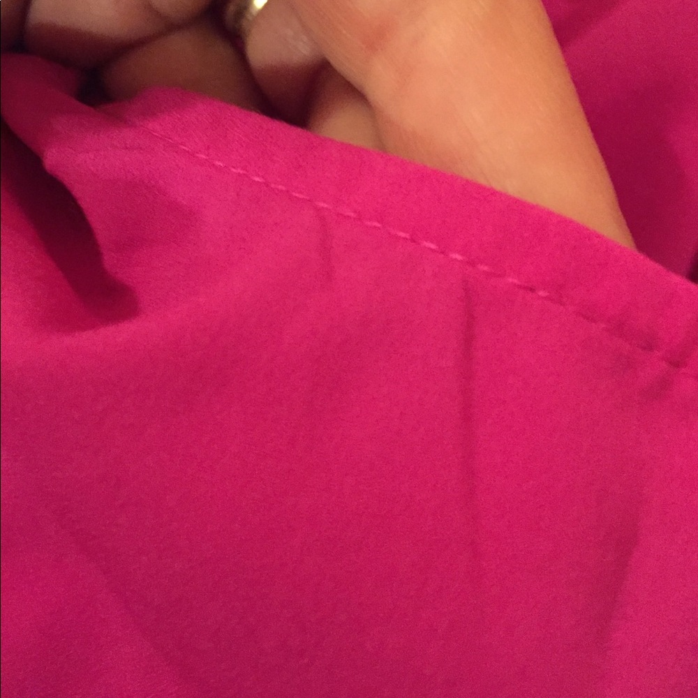 Zara Basic Raspberry Cap-Sleeve Blouse/Zipper Back - image 3