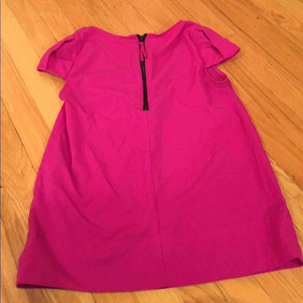 Zara Basic Raspberry Cap-Sleeve Blouse/Zipper Back - image 5