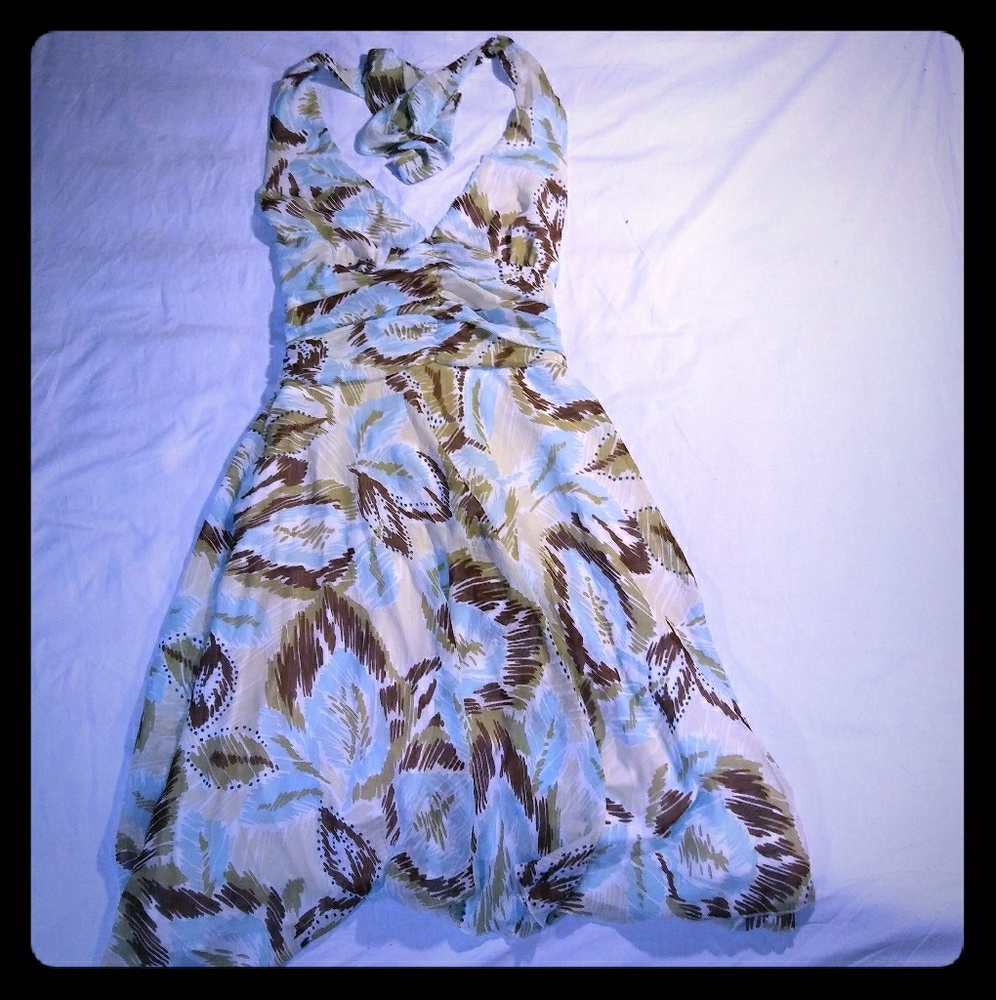 Multi colored halter dress