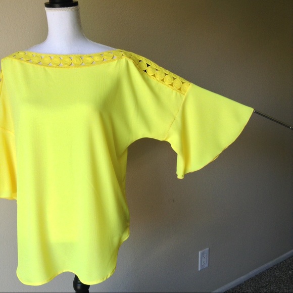 3x left FLASH SALE Plus size nwot YELLOW TUNIC - Picture 2 of 5