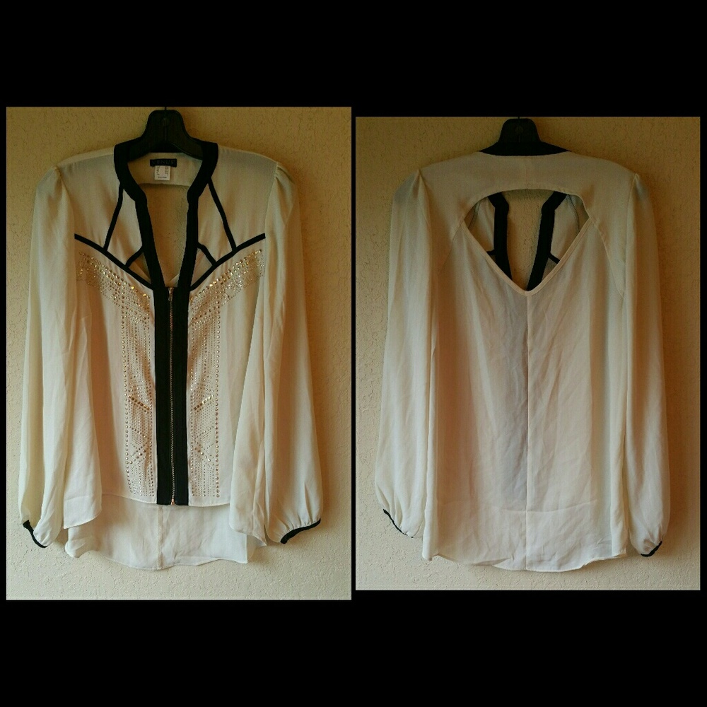 SOLD: Venus Ivory Blouse w/ Studs