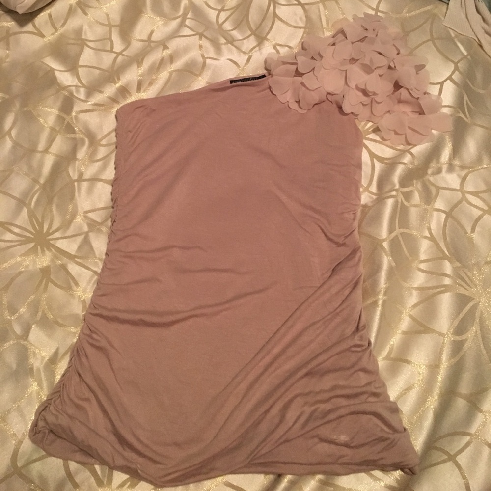 Nude one shoulder top