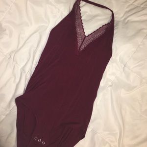Maroon body suit
