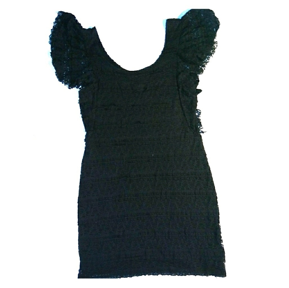 Lace ruffle LBD