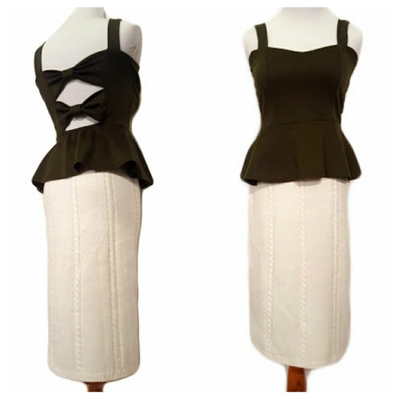 Dresses & Skirts - The Hamptons Ivory Pencil Midi Sweater Skirt