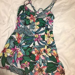 Tropical print romper