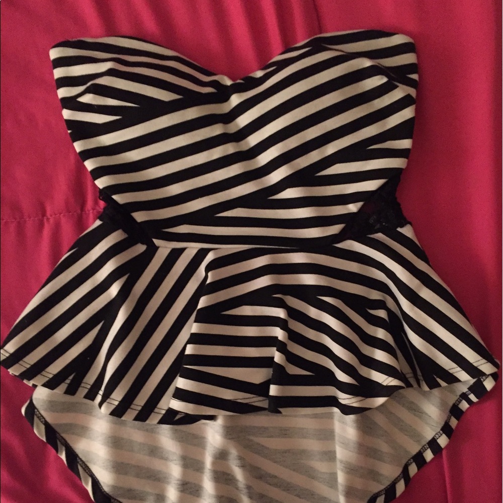 New Sexy striped tube top- with partial open back.