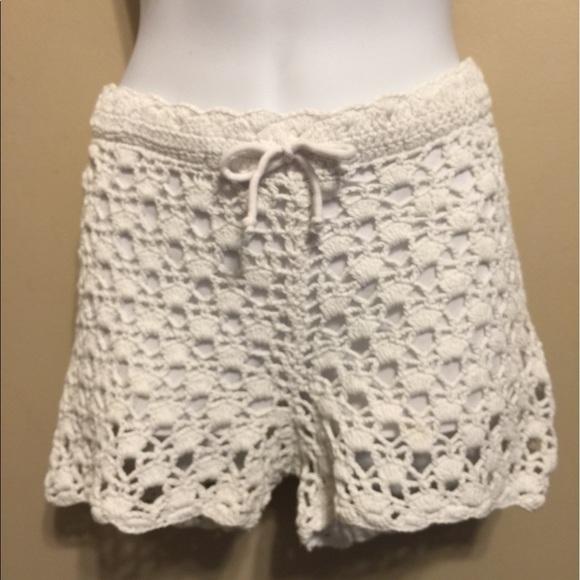 Blu Moon Crochet Shorts with Drawstring - Picture 1 of 4