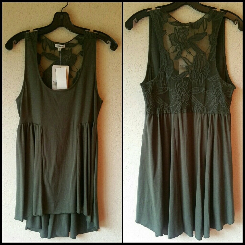 SOLD: Green Dress w/ Lace Back