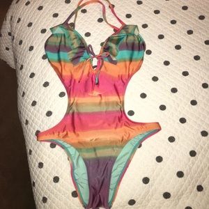 VIX cut-out design one piece bathing suit