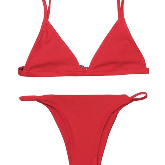 RED BASIC BIKINI - Picture 2 of 4