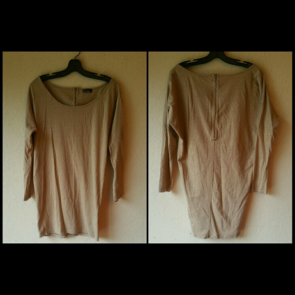 SOLD: Metallic Gold Long Sleeve w/ Zipper Back