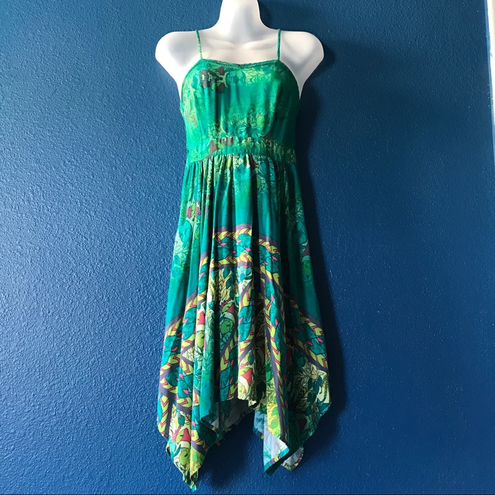 Green Printed Summer Tank Dress