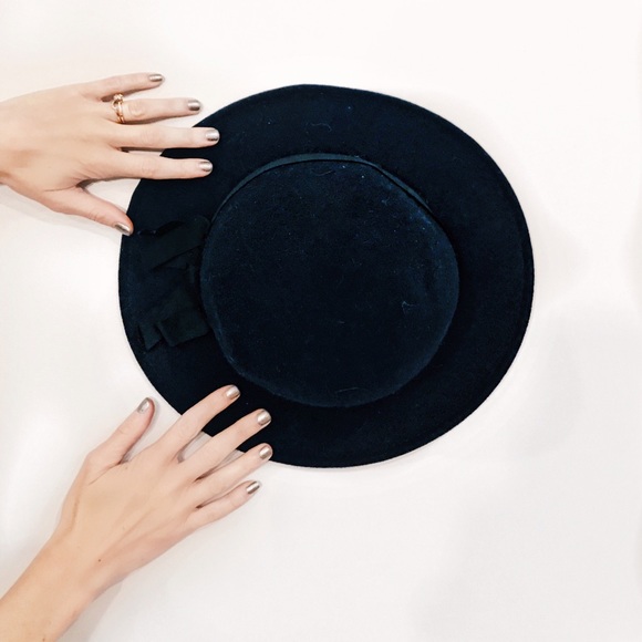 Vintage Accessories - Navy Wide Brim Hat