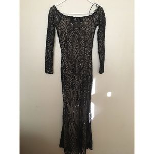 Black beaded mermaid dress