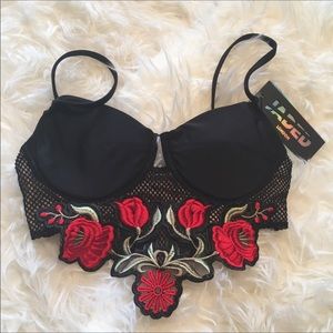 Jaded London Roses 🌹 Garden embroidered Top