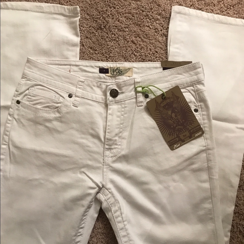 VGS Denim for All Time White Jeans, Bootcut, Sz 6