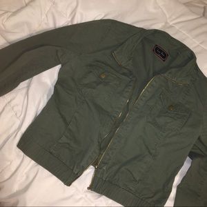 Army green bomber jacket
