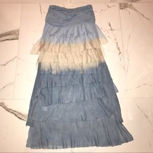 Long tiered ruffle skirt Sz Small