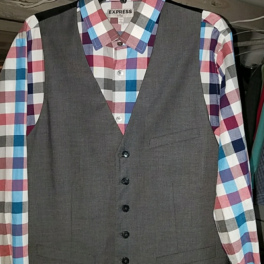 Button up both vest and shirt together price