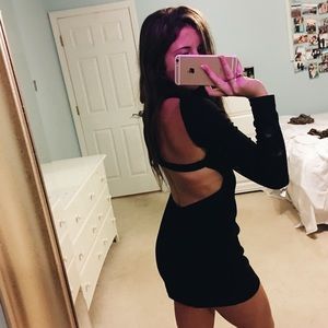 Backless Formal Black Dress