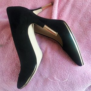 Black suede heels