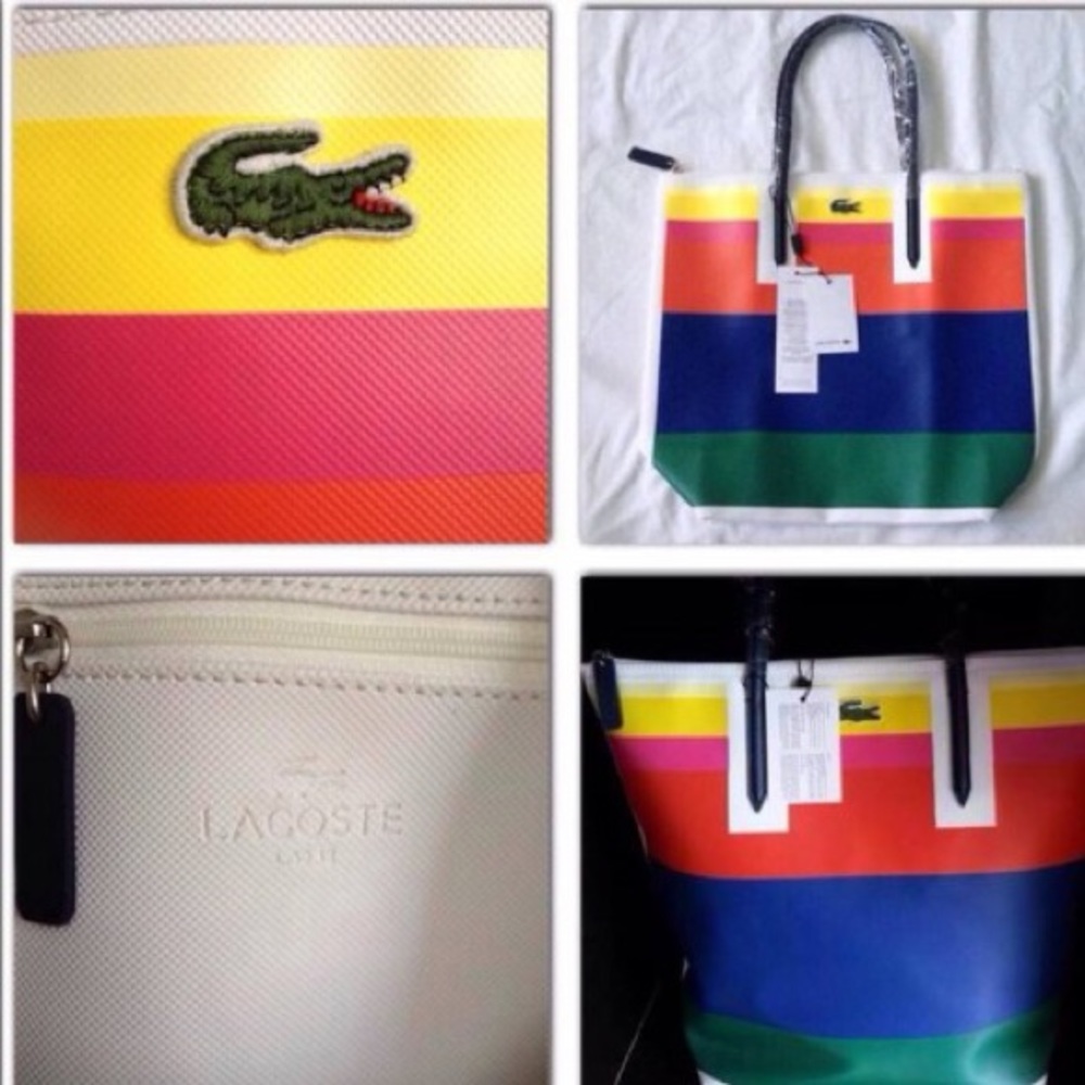 🚫NOT FOR SALE🚫..ISO large Lacoste Rainbow Tote!
