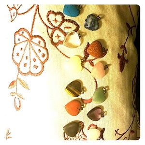 Heart Shaped Pendant Sterling Silver Set of 12