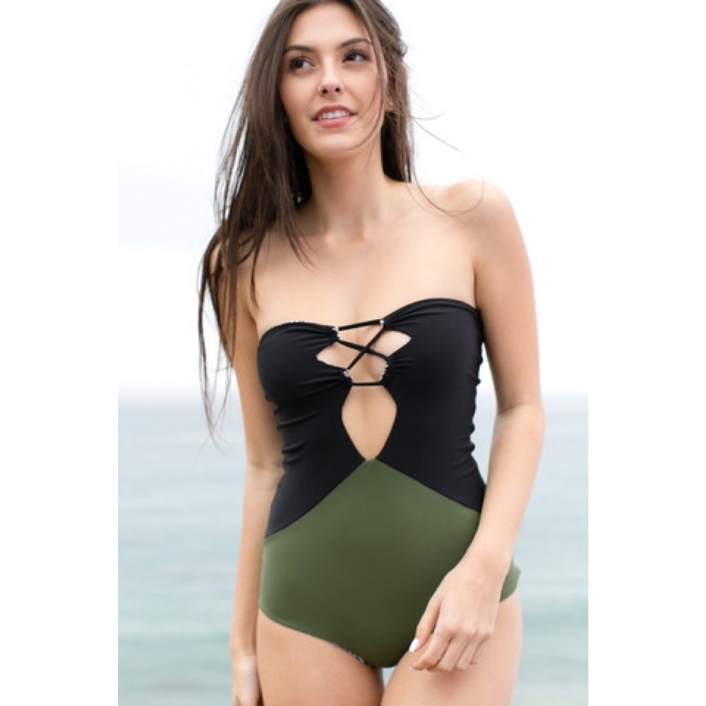 Acacia Swimwear Palm/Storm Bronx One Piece