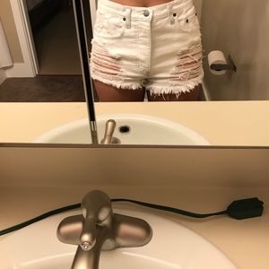 CARMAR white denim shorts