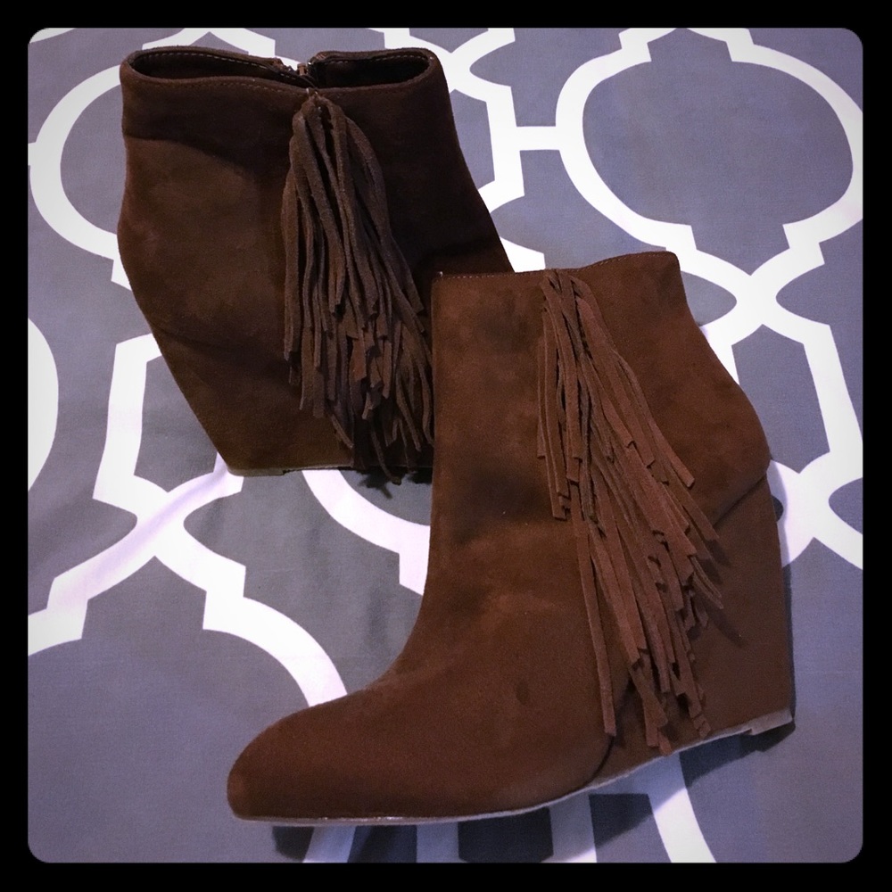 Madden Girl Fringe Wedge Bootlet