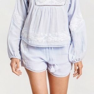 Misa Los Angeles Shorts - Misa Los Angeles 'Deena Shorts' in Powder Blue Misa Los Angeles Shorts - Misa Los Angeles 'Deena Shorts' in Powder Blue