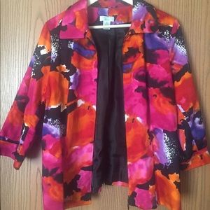 Vintage Floral Print Blazer Jacket