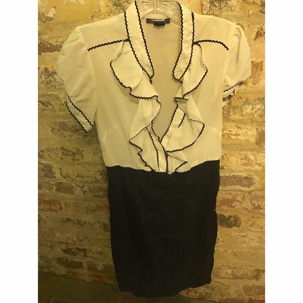 Black and White Color Block Dress 💕✨